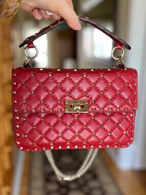 Valentino Garavani Medium Nappa Rockstud Spike Bag - Authentic